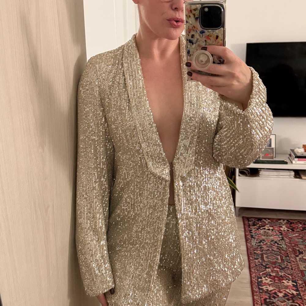 FASHION NOVA Sequin Blazer and Pants Set